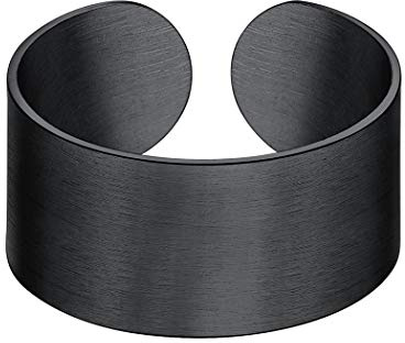 Suplight offener Ring für Damen Herren 5/10/17mm breit verstellbarer Ring glänzend/matte Band Ring Knöchelring Edelstahl/18k Vergoldet Eheringe Partnerringe Finger Schmuck mit Geschenkbox