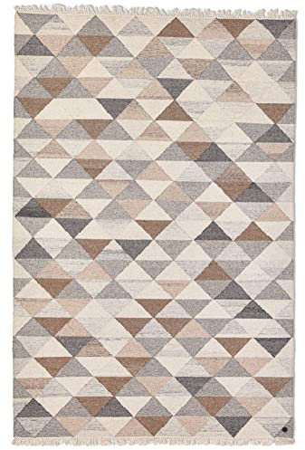 Kelim Teppich aus 80% Schurwolle + 20% Baumwolle; handgearbeitet und nachhaltig | Flachgewebe | 65 x 135 cm; Farbe: Natur | Tom Tailor - Vintage