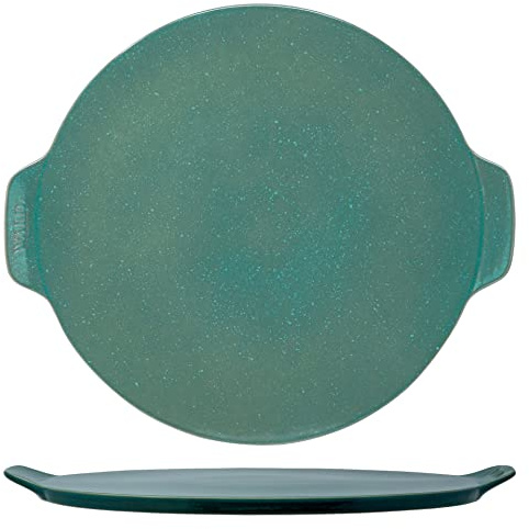 Wald - Clay Pizza Cook, pour Cuisson sur Barbecue, Four et Micro-ondes jusqu'à 500°C. Plaque émaillée pour préparer des pizzas croustillantes et savoureuses à la maison. 4 Couleurs diamètre 33 cm