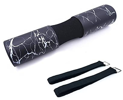 Morwealth Langhantel Polster, Barbell Squat Pad mit Klettverschlüssen Nackenpolster mit Tragetasche für Hip Thrust Gewichtheben und schwere Kniebeugen für Standard Olympic Langhantelstangen (Schwarz)