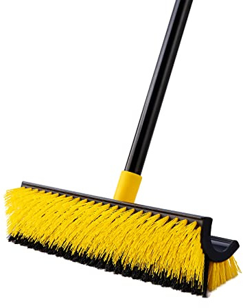 Yocada Doppelseitige Bodenschrubbebürste, robuste Poolbürste, Schwimmbad, Wandfliesenbürste, steife Borsten, 166.4 cm für die Reinigung von Terrasse, Badezimmer, Garage, Küche, Badewanne, Fliesen | Eck-Fugendüse mit steifen Borsten für die Reinigung von Terrasse, Bad, Garage, Küche, Wand, Deck, Wanne, Fliesen
