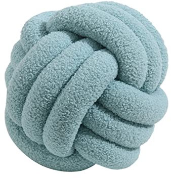 VKTY Weiches Knotenballkissen, 27,9 cm, handgefertigt, Lamm-Fleece, Boucle Knotenkissen, Polypropylen, Baumwolle, Knotenballkissen, rundes Wurfkissen für Schlafzimmer, Zuhause, moderne