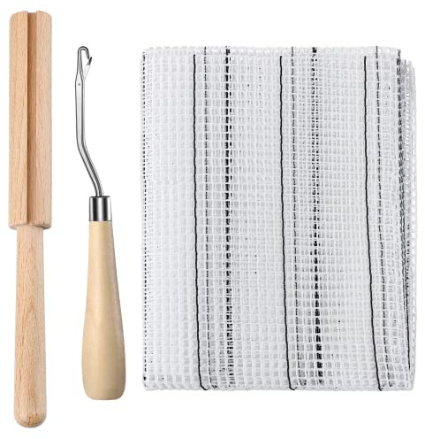 zalati Utensili per annodare 3 pezzi tappeto rete tessuto tela legno curvo tagliafilo filo per ricamo fai da te per tappeti fai da te