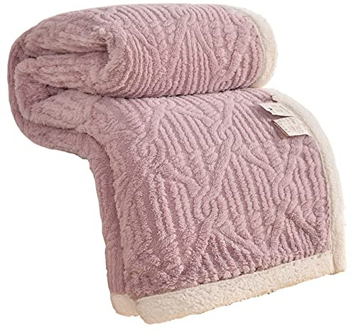 Hayisugal Sherpa Kuscheldecke Flauschige Schlafdecke, super weiche Fleecedecke als Sofadecke, Tagesdecke oder Wohndecke Couchdecke Sofa überwurfdecke, Lila, 100x150cm