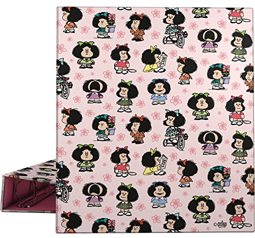 Grafoplas - Carpeta de Anillas A4, 4 Anillas Mixtas 40mm, Colección Mafalda Única, Suave al Tacto, Certificado FSC
