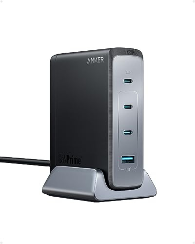 240W Anker USB-C Ladegerät, Prime GaN Netzteil, 4-Port Schnellladegerät , Kompatibel mit MacBook Pro/Air, iPhone 15, iPad Pro, Galaxy S23/S22, Note 20 und mehr, Schwarz