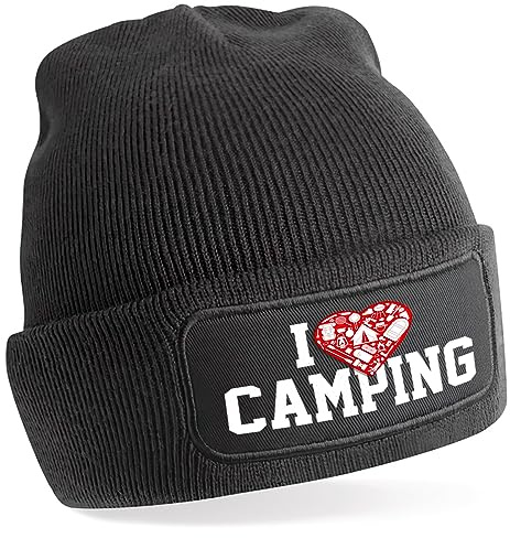 TeeDesign Gorro de camping para hombre y mujer Gadgets regalo amantes camping - I Love Camping, Camping, Talla única