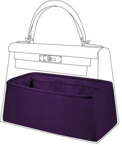 DGAZ Seiden Handtaschen Organizer für Kelly Pochette, Anemone | Innentasche, Weiches Satinfutter, Passform, Optimaler Schutz, Leicht