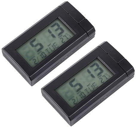 TOPPERFUN 2stücke Auto Uhr Mit Thermometer Hochpräzise Digitale Anzeige Für Fahrzeug-innenräume Leicht Zu Installieren Für Wohnzimmer Schlafzimmer Und Mehr -beleuchtung Langlebig Und