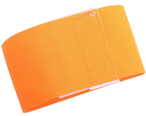 Kapitänsbinde für Outdoor-Teamsportgruppen, Mehrfarbiges Design, Strapazierfähige Nylon-Fußballarmbänder, Verstellbare Spielerbänder, Elastische Armbinde (ORANGE)