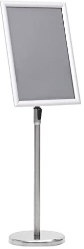 Makastle Basic Infoständer A3 Präsentationsständer Werbeständer Kundenstopper Plakatständer Poster Ständer, Infoständer höheverstellbar und schwenkbar, Informationsständer (Silbern, A3)