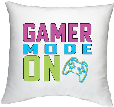 Shopagift Gamer Mode ON Cushion Cover Joypad Controller Video Gaming Bedroom Lounge Accessory - 40cm x 40cm