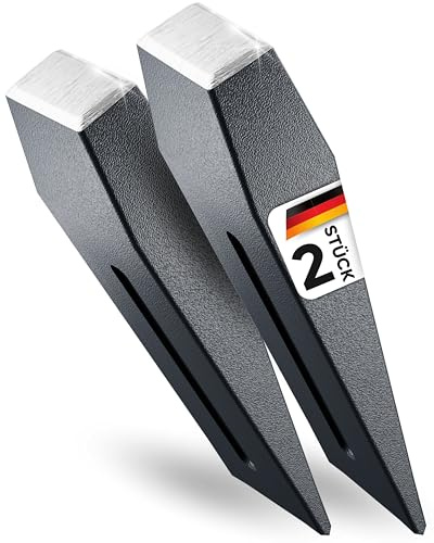 2x Langlebiger Spaltkeil für Holz Spaltkeil Holz spalten - Splitting Wedge Holzspaltkeil Grau - Treibkeil perfekt zum Holz spalten -2Kg