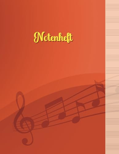Notenheft A4 - 12 Notenzeilen pro Seite, 107 Seiten mit Anpassbarem Inhaltsverzeichnis: Ideal für Musikschüler und Komponisten – Großzügige Notenzeilen, Perfekt für Schule, Geschenke und Musikübungen