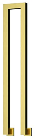 Schmiedeeiserner Treppen-Handlauf für Balkon, Veranda, Innen- und Außenbereich, rechteckige Deckspindeln, goldfarbene Geländerstange, M-förmiges Design, 35 cm Höhe