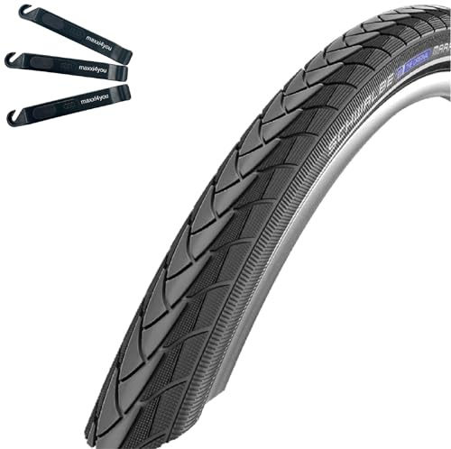 1 x Schwalbe Marathon Fahrradreifen Plus Performance SmartGuard E-25 Schwarz 47-507 (24 x 1.75) inkl. maxxi4you Reifenheber