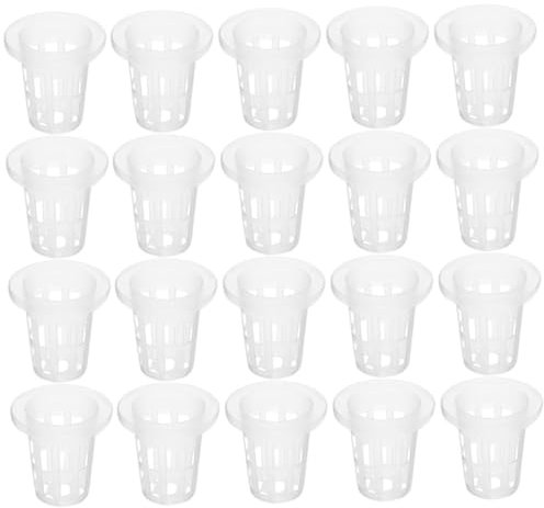 Yardwe Cestini per Piante Idroponiche in Plastica Bianca, 100 Pezzi Vasi a Rete Piccoli per Ortaggi e Orchidee, Contenitori da Giardino Riutilizzabili per Coltivazione Indoor Ed Esterna