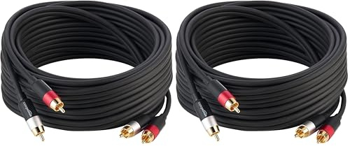 Amazon Basics - Cavo audio RCA da 2 maschio a 2 maschio, 7,5 metri, grigio antracite (Confezione da 2)
