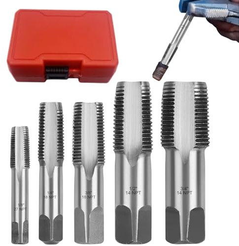 Renopfect Juego de machos de roscar | Cortador de rosca manual de acero al carbono para instalación sanitaria – Mecánico Accesorios de corte Herramienta de rosca de precisión para principiantes