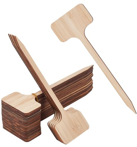 BENECREAT 50 étiquette pour Plante en Bambou Grandes Étiquettes de Plantes Enjeux D'Identification Marqueurs de Plantes de Pépinière pour Plantes en Pot Herbes Fleurs 178×59mm
