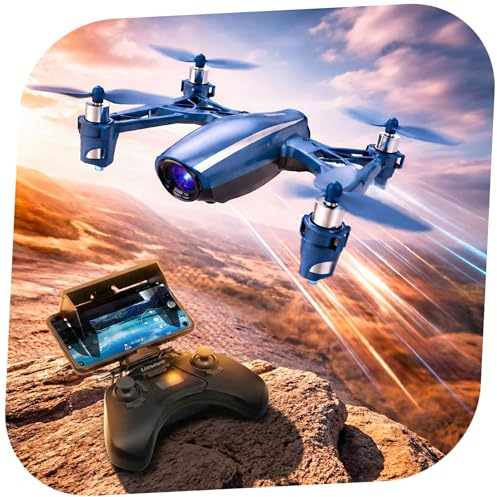 RC ferngesteuerte FPV WiFi 120° Weitwinkel HD-Kamera Drohne, Quadcopter m. 360° Flip, Höhenhalte-Modus, Gravity-Sensor, Live-Übertragung, Propellerschutz, APP-Steuerung, Spielzeug Kinder u. Erwachsene