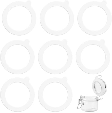 9 Pcs Jar Seals Replacement, Silicone Jar Seal 95x70mm for Airtight Leakproof Gaskets, Food Preservation, Storage Gasket, Clip Top Jars (White)