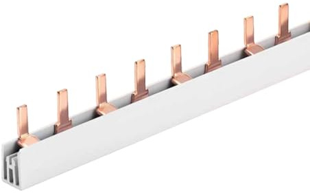 Peine de alimentación para conexión cuadro eléctrico, 2P 12 pines 210 mm, barra colectora para interruptores magnetotérmicos y diferenciales, BusBar modular 63 A