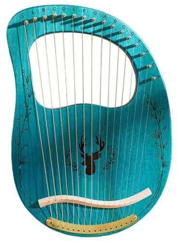 Arpa Lira Madera De Caoba 16 Cuerdas Lyre Arpa Exquisita Instrumento De Cuerda Tallada (Con Una Bolsa De Piano)