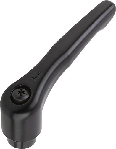 KIPP Klemmhebel - Zink, Innengewinde - Gr.1 M6 - schwarz seidenmatt - Komponent Stahl, 2 Stück, K0122.1061