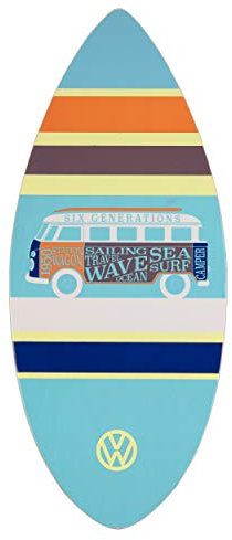 Board Masters VW Collection - Volkswagen Skimboard Echtholz (104 cm) Unisex mit T1 Bulli Bus Design (Gestreift/Blau)