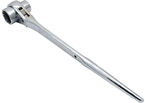 19-24mm Scaffold Spanner Ratcheting Socket Wrench Flat Satin Cr-v Ratchet Podger Tool