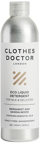 Clothes Doctor - Delicates and Silk Laundry Detergent, 500ml, Gentle and Softening Liquid Eco Wash, Hand or Machine, for Up to 32 Washes, Natural Ingredients, Vegan
