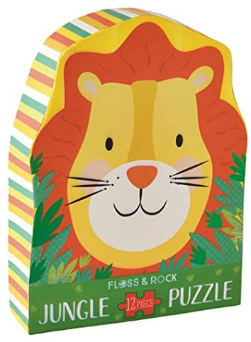 Floss & Rock 40P3599 12-Piece Set Lion Shaped Jigsaw Puzzle Toy with Shaped Box