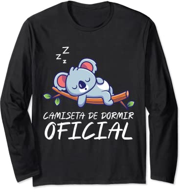 Camiseta de dormir oficial I Lindo koala dormido Manga Larga