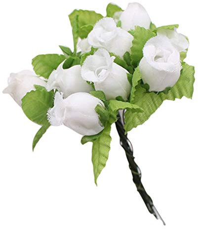 HshDUti 1 mazzo di fiori artificiali 12 rose rose rose artificiali fai da te fai da te, matrimoni, feste, casa, giardino, tomba, decorazione per interni ed esterni, disposizione di fiori di seta