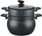 Cheffinger Pentola per couscous, 26 cm, 12 l, colore nero