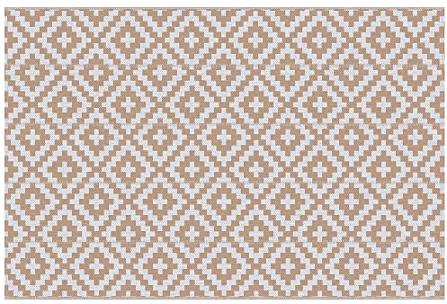 Outsunny Tapis Extérieur Réversible 2 Motifs 2,74L x 1,82l m Blanc Beige | Style Graphique, PP Haute Densité 310 g/m²