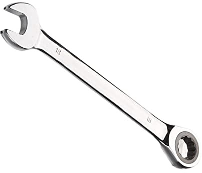 Vokenforu 18mm Ratchet Spanner, Ratcheting Combination Wrench, Hardened Chrome Vanadium Steel Open End Spanner Metric