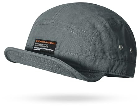 Croogo Short Brim Baseball Cap 5 Panel Flat Brim Hat Casual Hat,Gray-DY09