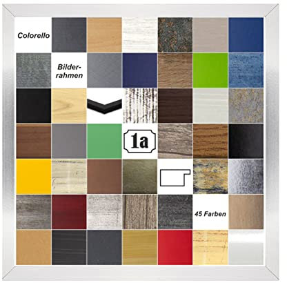 Colorello Deluxe Bilderrahmen Posterrahmen 90x90 cm Panorama und Quadrat Formate Edelstahl Optik klares Kunstglas