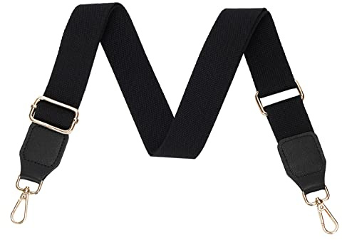 FLYAMAPIRIT Verstellbarer Schultergurt für Taschen, 3,8 cm breiter Taschengurt DIY Zubehör für Handtaschen, Tragetaschen und Umhängetaschen (Schwarz)