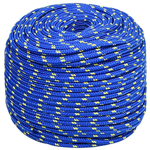 Tidyard Bootsseil Seil Blau 8 mm 50 m Polypropylen Ankerleine Festmacher Tauwerk Seil Outdoorseil Polypropylenseil für Einsatz auf Segelbooten, Booten oder Yachten