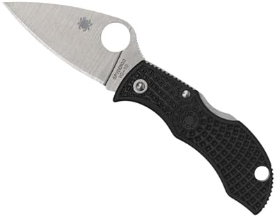 Spyderco Knives Manbug Lightweight MBKLFP Black FRN VG-10 Stainless Pocket Knife | 11,15 cm Gesamtlänge, 4,8 cm VG-10 Stahlklinge, FRN-Griff, Rückenverriegelung, Vollflachschliff