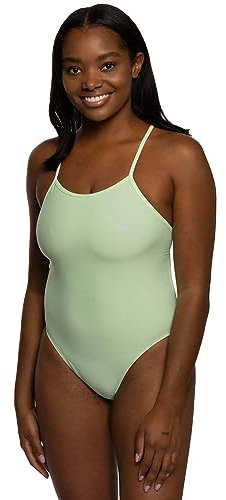 JOLYN Brandon Damen-Badeanzug mit fixiertem Rücken, athletisch, einteilig, für Wettkampfschwimmen, Rettungsschwimmen, mittlere Abdeckung, Minze, 40