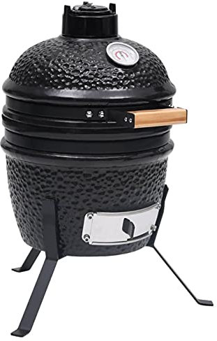 Homgoday Kamado Keramikgrill - Kohle/Holzfeuerung, 26,5 cm Rost, Schwarz, für Grillen, Backen, Räuchern Model316093