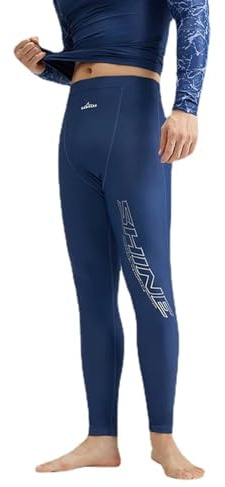 SANANG män elastisk baddräkt utslag skydd långa ärmar strand surfing toppar dykning UV snorkel dykning rashguards, Blå byxa, 4XL