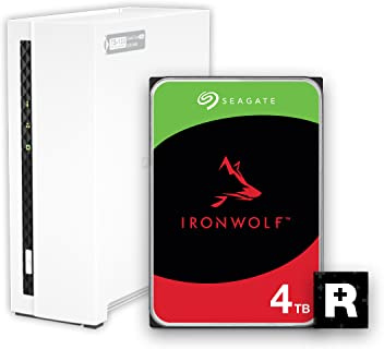 QNAP 1 Bay Home NAS con Capacidad de Almacenamiento de 4 TB, Paquete de Unidades Seagate IronWolf preconfigurado, con Puertos de 1 GbE (TS-133-14ST-US)