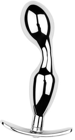 AMAZBEE Plug Anale in Metallo T Manico Espansore Massaggiatore Prostatico Masturbatore Fetish Bondage Sex Toy con Diamanti di Cristallo Chiaro sul Fondo Adatto per le Coppie Gli uomini e le Donne (L)