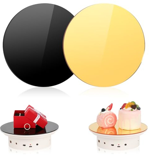 2 piezas de 20 cm, color dorado negro, soportes para tartas, disco de pastel acrílico, caja de cartón, platos para tartas redondos, bandeja de catering para tartas de entremesas, tartas de crema (20
