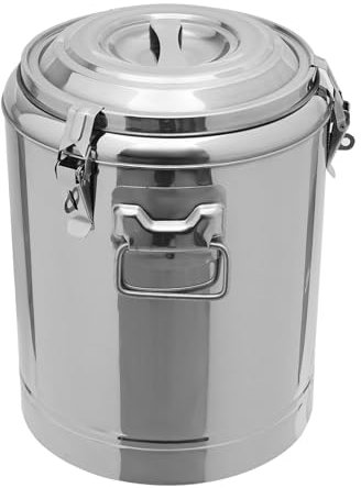 UESUENYENS Transport Thermobehälter 14L für Speisen und Getränke, Profi Gastro Speisentransportbehälter aus Edelstahl mit seitlichen Tragegriffen, Deckel mit und Spannverschluss (14 Liter)